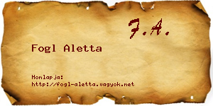 Fogl Aletta névjegykártya
