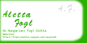aletta fogl business card